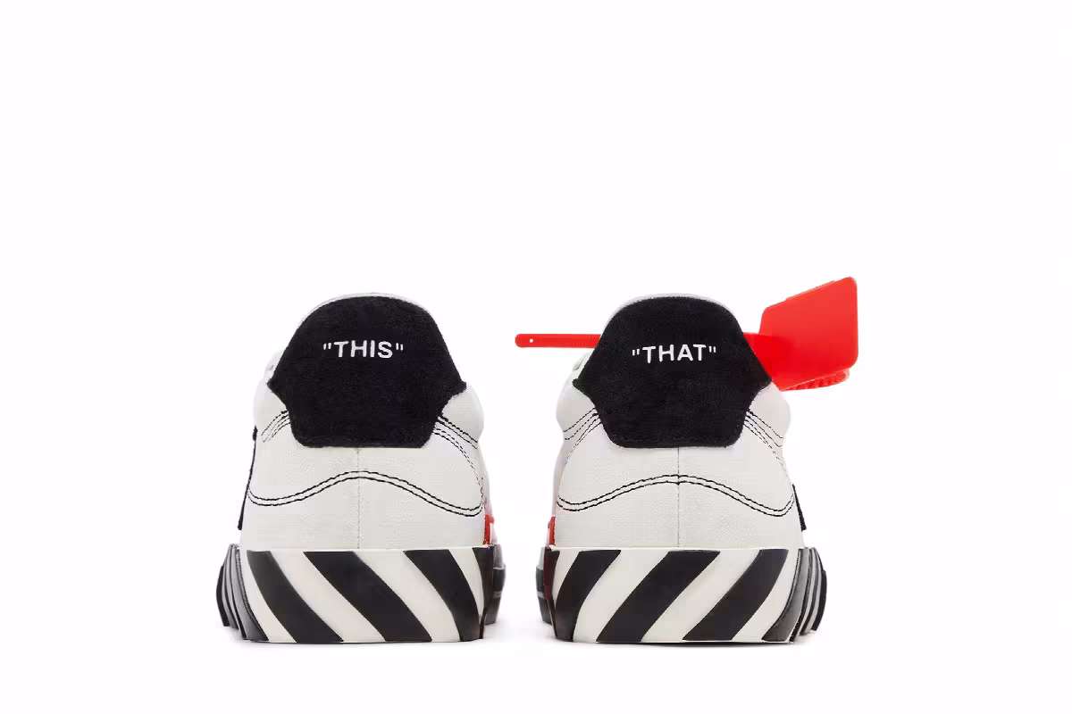 Off-White Women's Arrow Vulcanized Low White Black, view 7