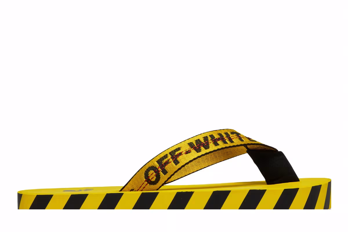 Off-White Industrial Flip Flops Logo Tape - Yellow 2021, view 3