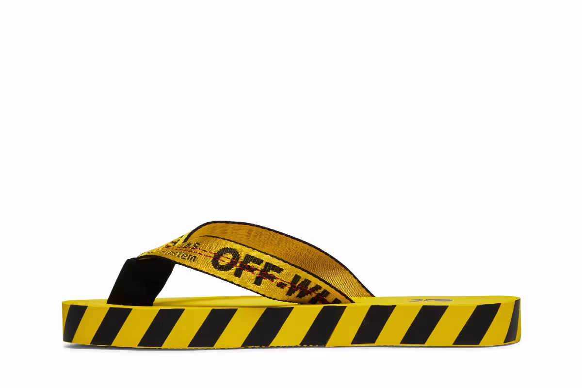 Off-White Industrial Flip Flops Logo Tape - Yellow 2021, view 4