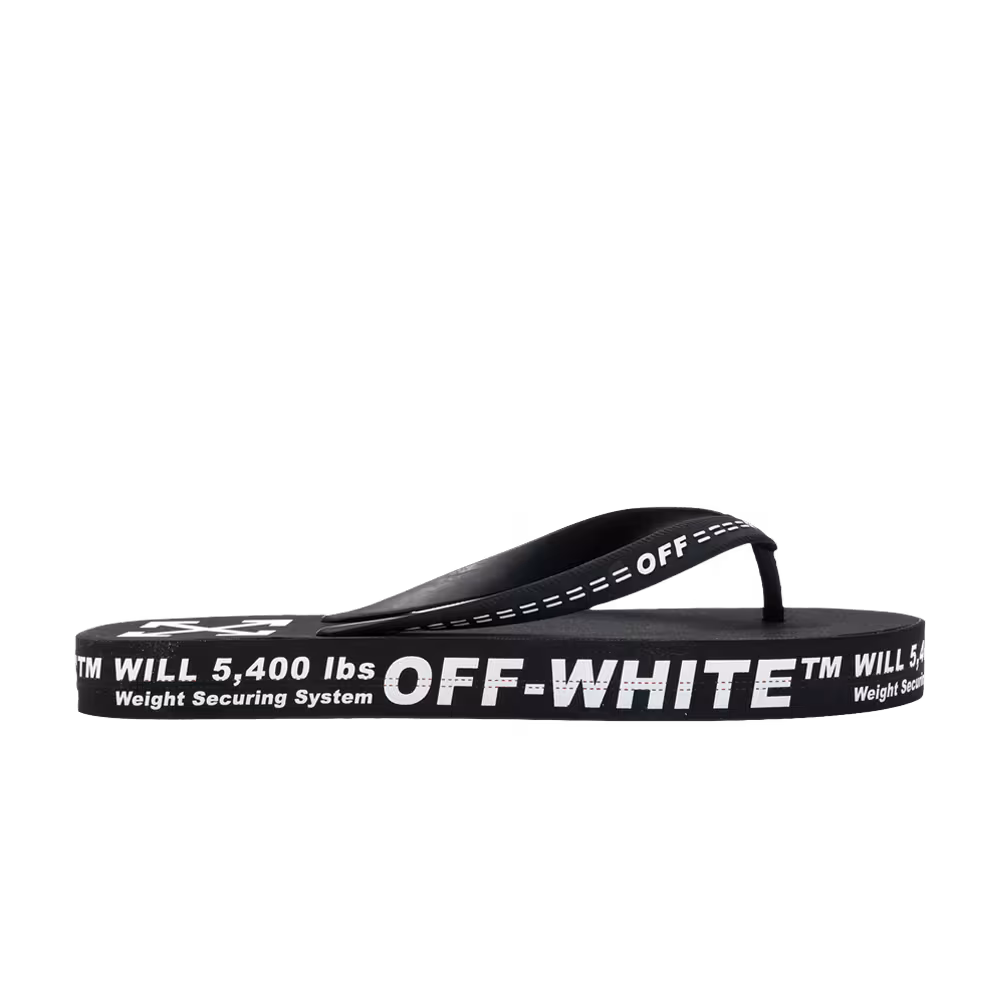 Off-White Flip Flops Typographic Logo - Black