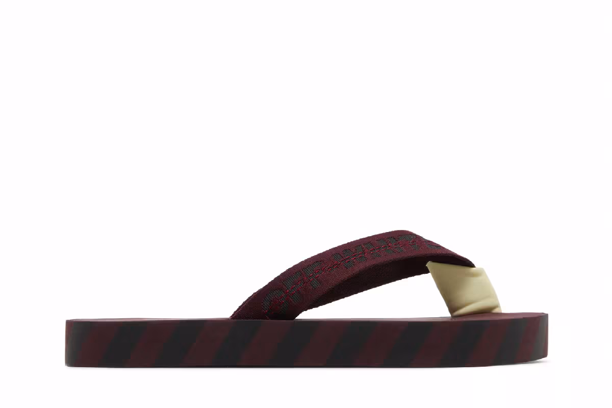 Off-White Flip Flops Graphic Print - Burgundy, view 2