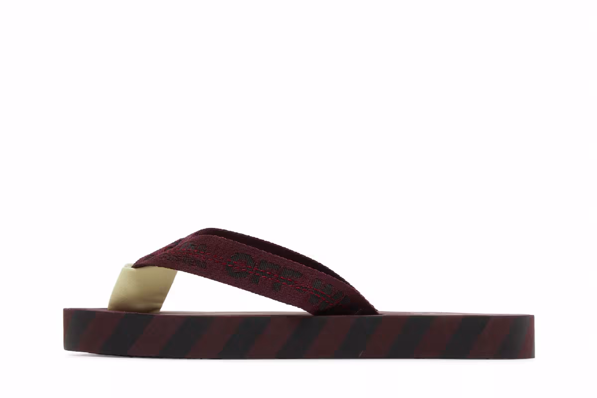Off-White Flip Flops Graphic Print - Burgundy, view 4