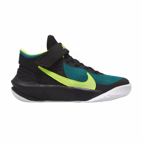 Nike Team Hustle D10 FlyEase GS 'Black Bright Spruce Volt'