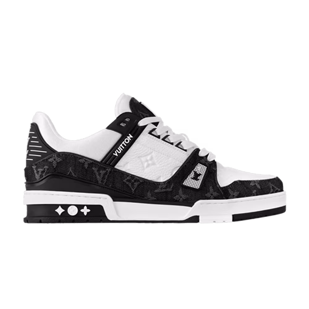 Louis Vuitton Trainer Embossed Monogram - White Black Denim
