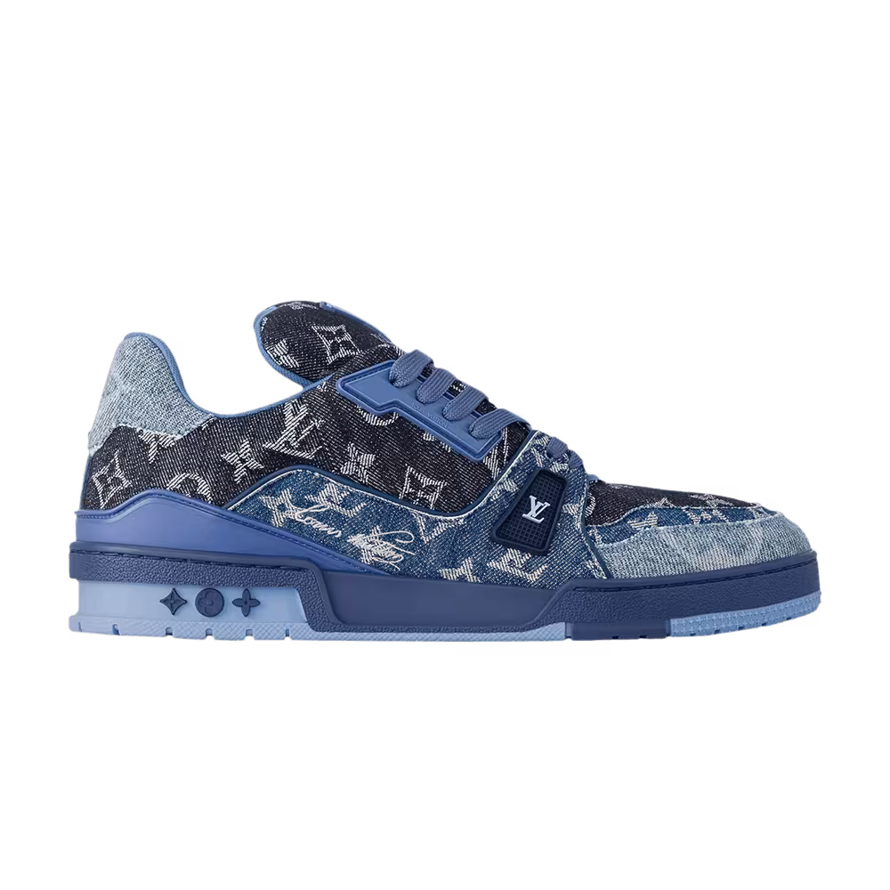 Louis Vuitton Trainer Sneaker Blue Monogram Denim