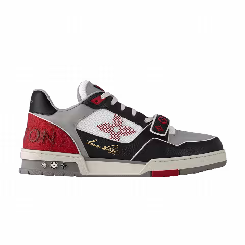 Louis Vuitton Trainer Low 'Velcro Strap - Black Grey Red'