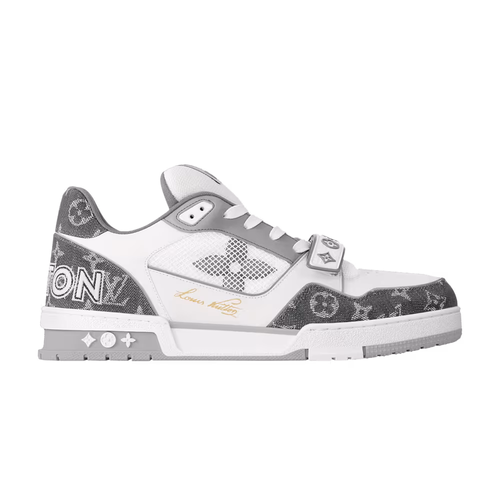 Louis Vuitton Trainer Velcro Strap - Grey Monogram Denim