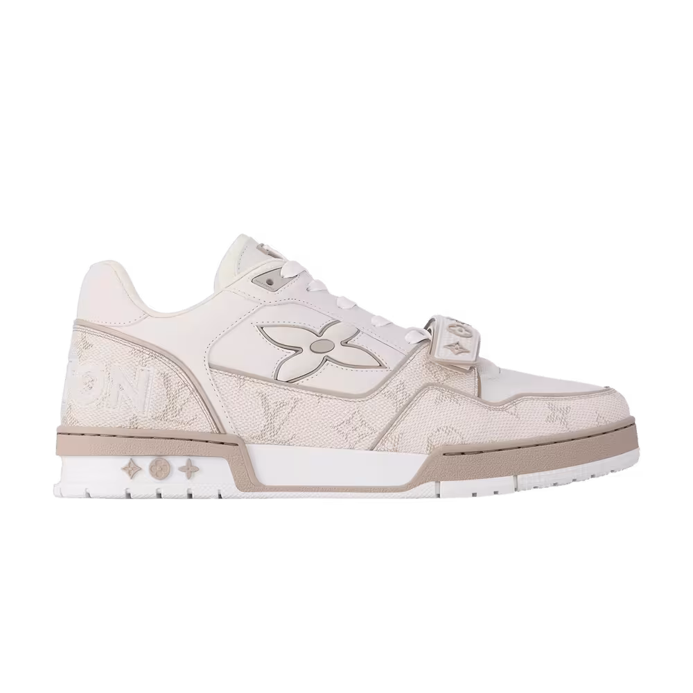 Louis Vuitton Trainer Velcro Strap - Beige Monogram Flowers