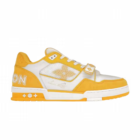 Louis Vuitton Trainer Low 'Velcro Strap - Yellow Monogram Denim'