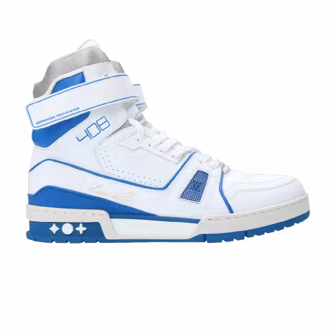 Louis Vuitton Trainer Sneaker Boot High 'White Blue'