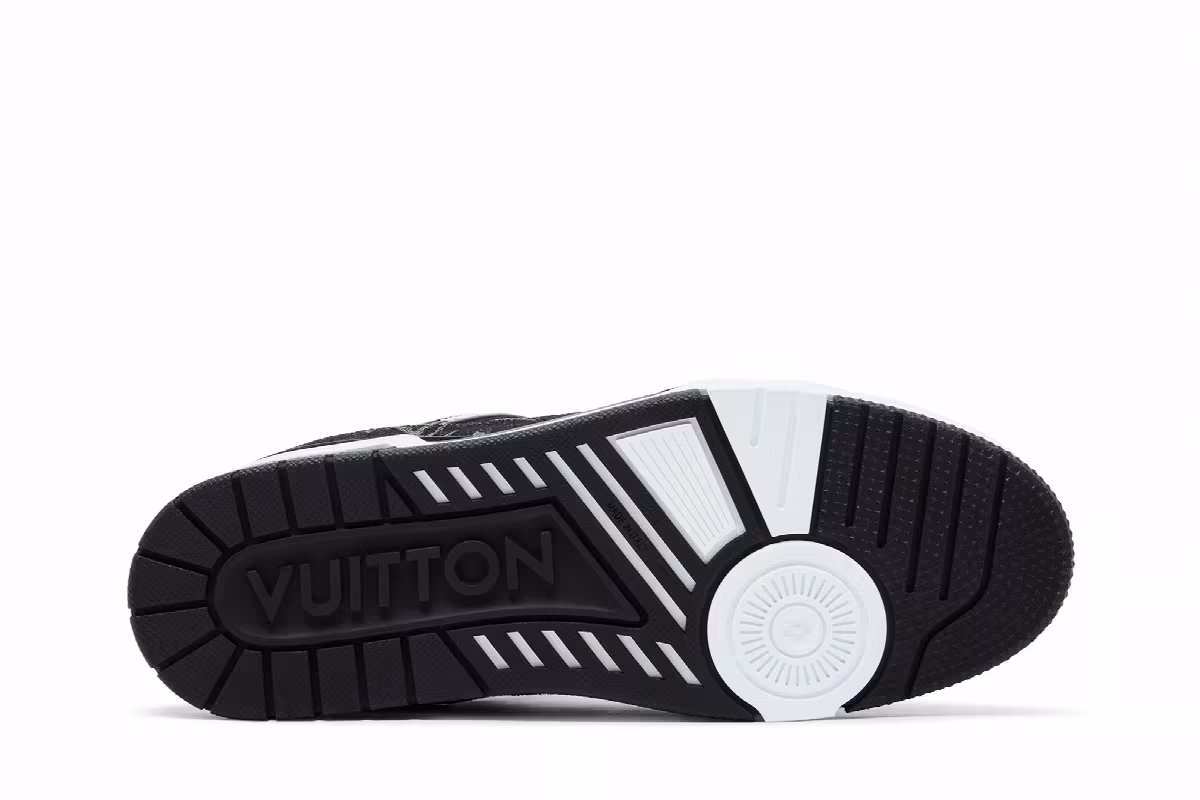 Louis Vuitton Trainer White Black Denim, view 5