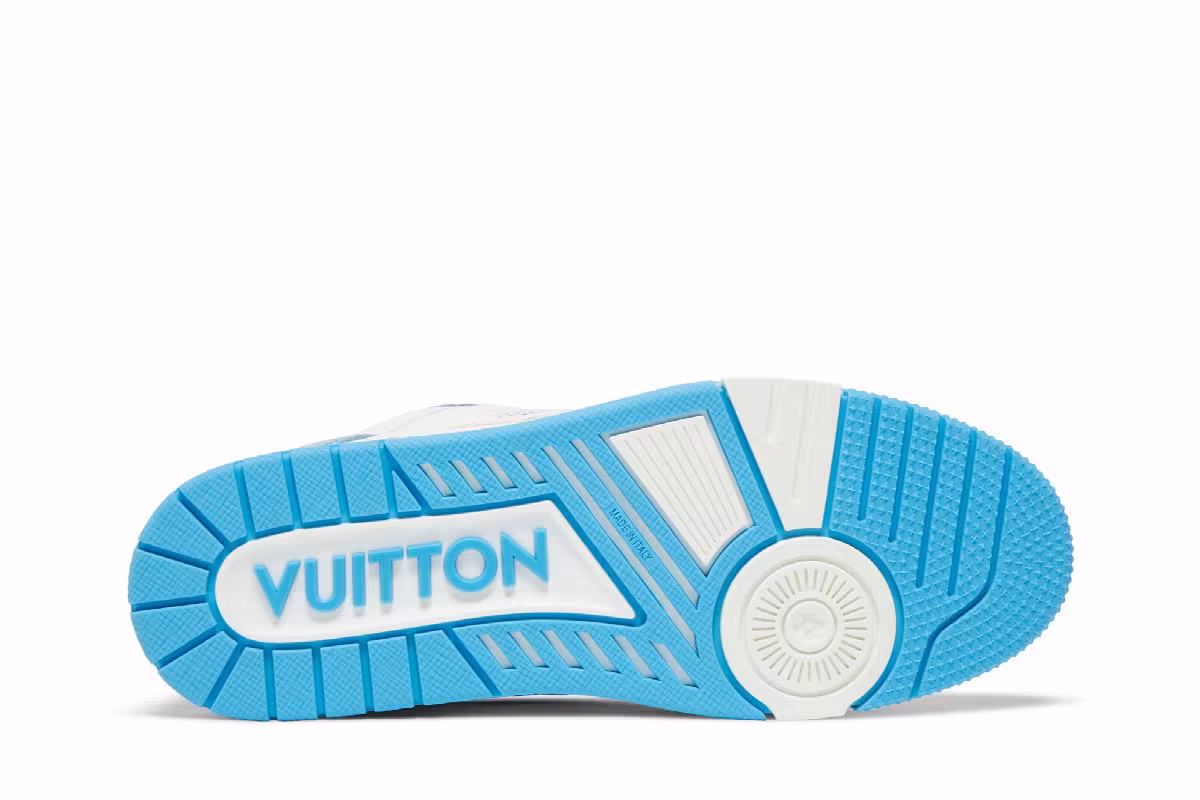 Louis Vuitton Trainer Low Velcro Strap - Light Blue Monogram Denim, view 5