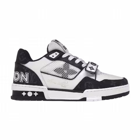Louis Vuitton Trainer Low 'Velcro Strap - Black Monogram Denim'