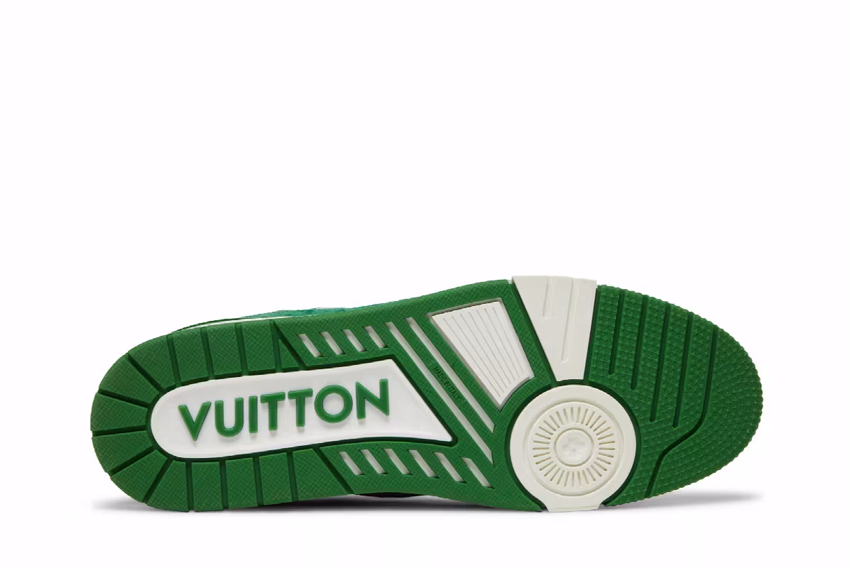 Louis Vuitton Trainer Green Monogram Denim, view 5