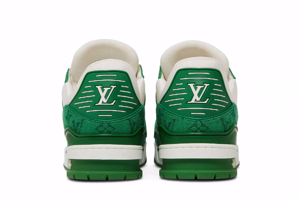 Louis Vuitton Trainer Green Monogram Denim, view 7