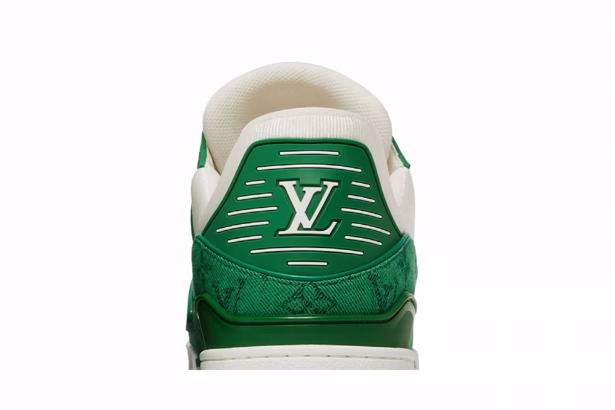 Louis Vuitton Trainer Green Monogram Denim, view 8