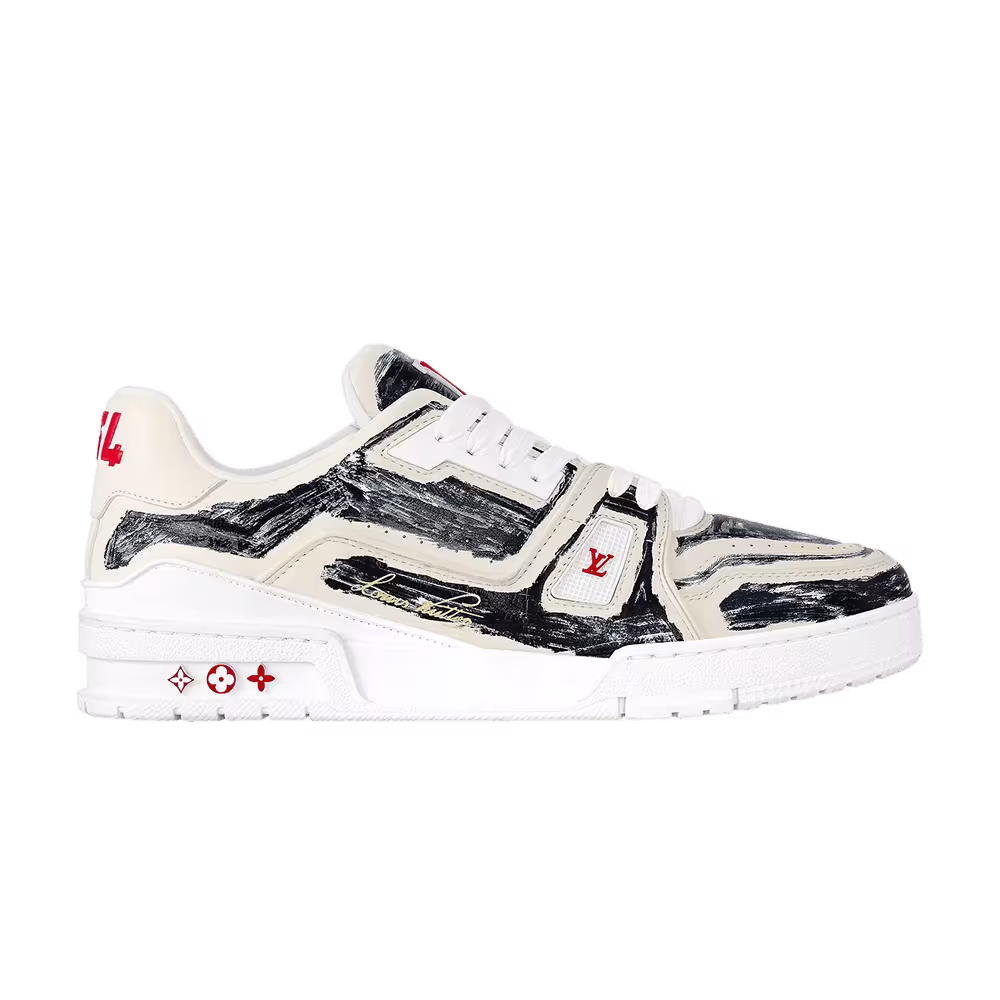 Louis Vuitton Trainer Colored-In Motif - White Black
