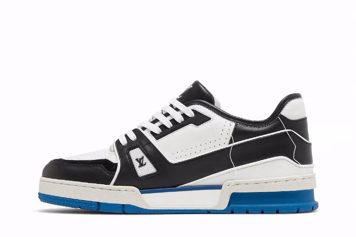 Louis Vuitton Trainer White Black Blue, view 4