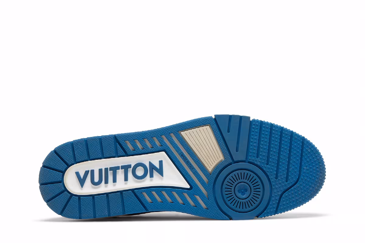 Louis Vuitton Trainer White Black Blue, view 5