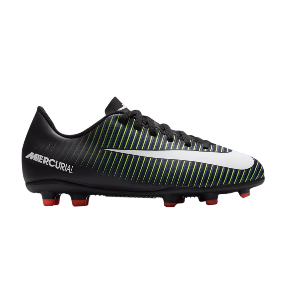 Nike Mercurial Vortex 3 FG GS Black Electric Green