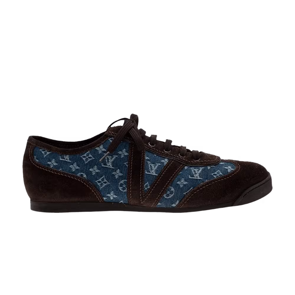 Louis Vuitton Monogram Sneaker Denim Brown Suede