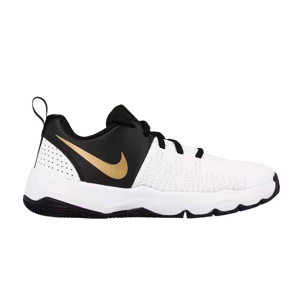 Nike Team Hustle Quick GS Black White Metallic Gold