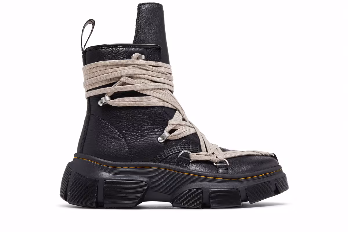 Rick Owens x Dr. Martens 1460 DMXL Megalace Boot Black, view 2