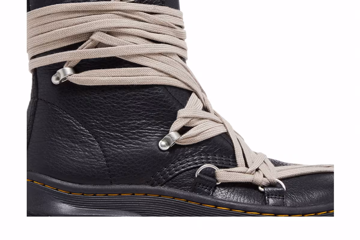 Rick Owens x Dr. Martens 1460 DMXL Megalace Boot Black, view 3