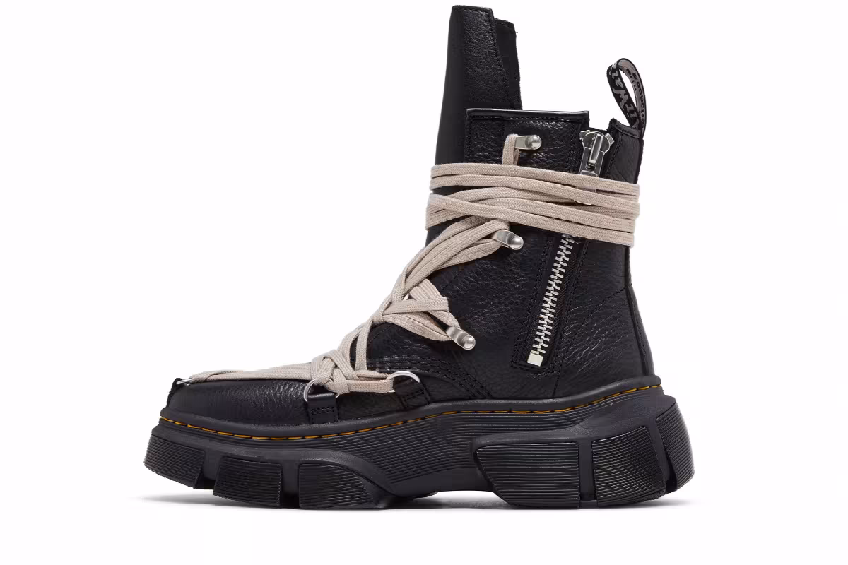 Rick Owens x Dr. Martens 1460 DMXL Megalace Boot Black, view 4