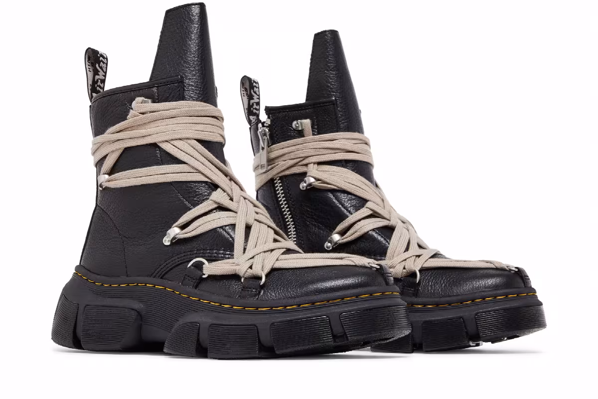 Dr. Martens x Rick Owens 1460 DMXL Megalace Boot Black, view 9