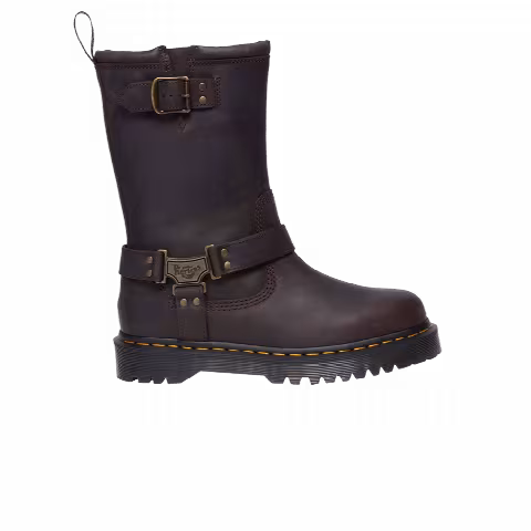 Dr. Martens Anistone High Leather Biker Boot 'Dark Brown'