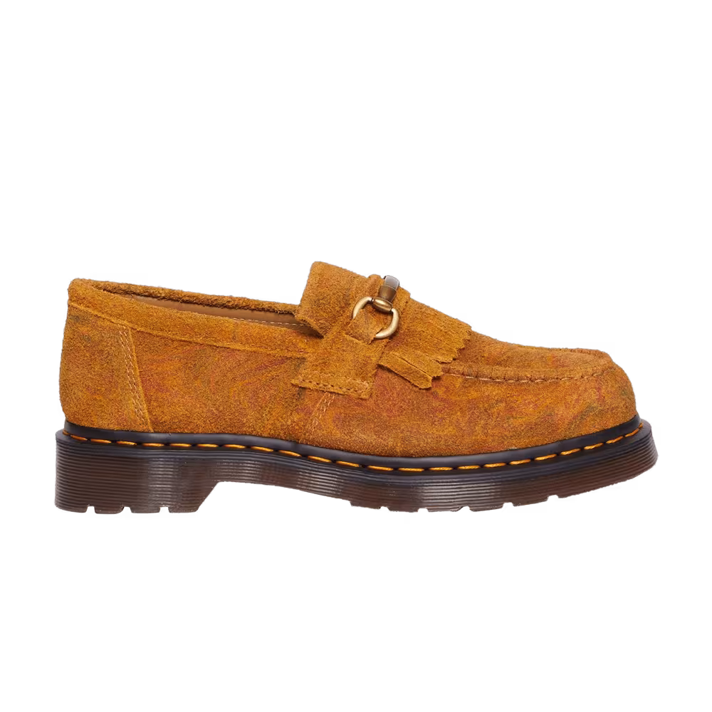 Dr. Martens Adrian Snaffle Marbled Suede Loafer Brown Mustard