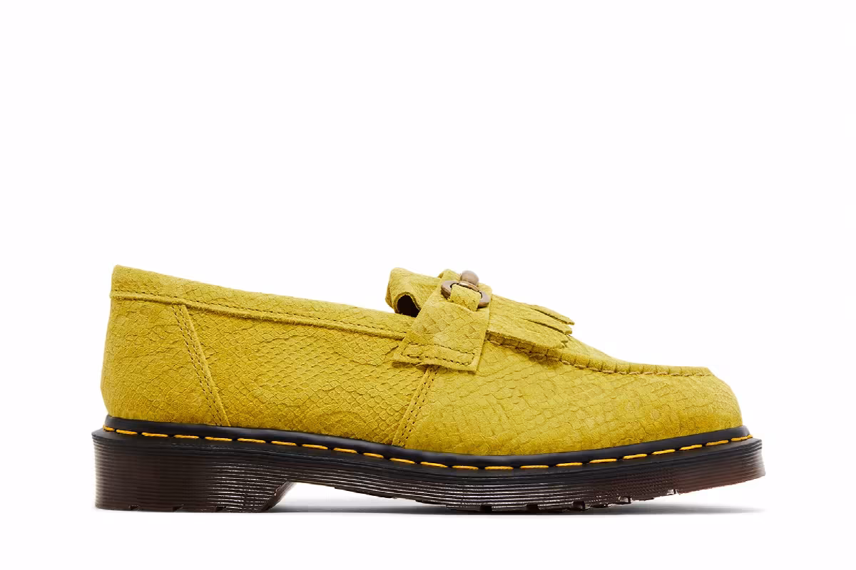 Dr. Martens Adrian Snaffle Repello Emboss Suede Kiltie Loafer Moss Green, view 2