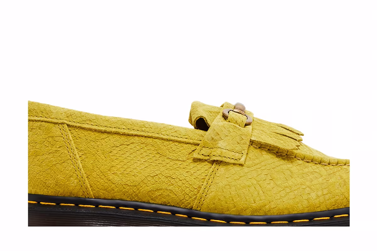 Dr. Martens Adrian Snaffle Repello Emboss Suede Kiltie Loafer Moss Green, view 3