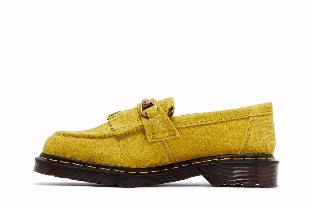 Dr. Martens Adrian Snaffle Repello Emboss Suede Kiltie Loafer Moss Green, view 4