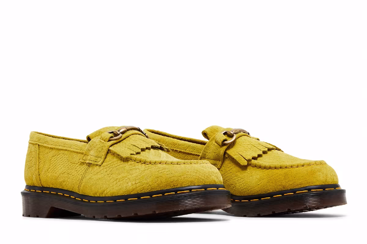 Dr. Martens Adrian Snaffle Repello Emboss Suede Kiltie Loafer Moss Green, view 9