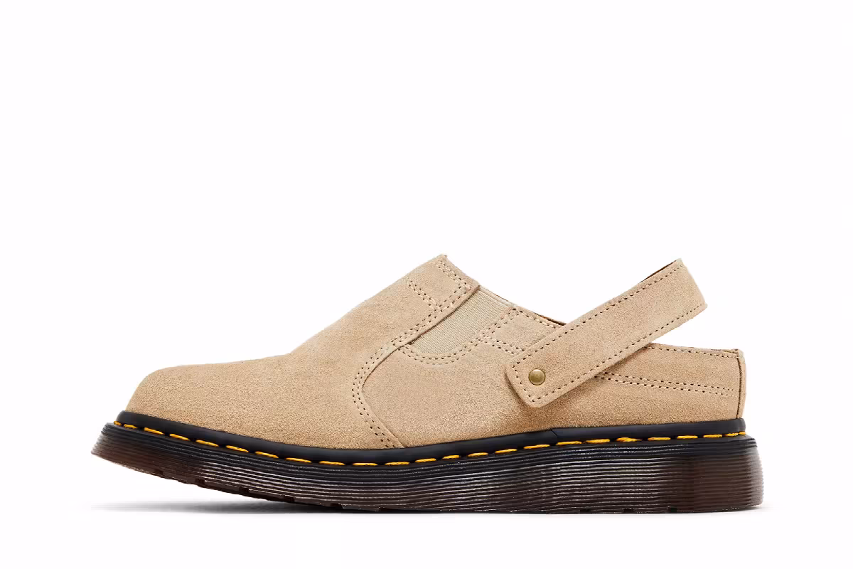 Dr. Martens Isham Desert Oasis Suede Mule Parchment Beige, view 4