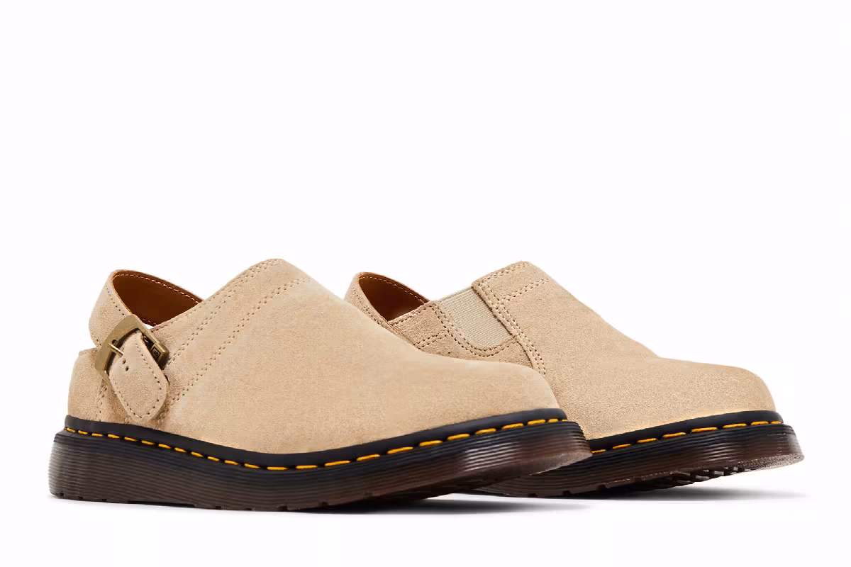 Dr. Martens Isham Desert Oasis Suede Mule Parchment Beige, view 9