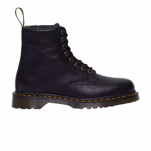 Dr. Martens 1460 Faux Fur Lined Grizzly Leather Lace Up Boot 'Black'
