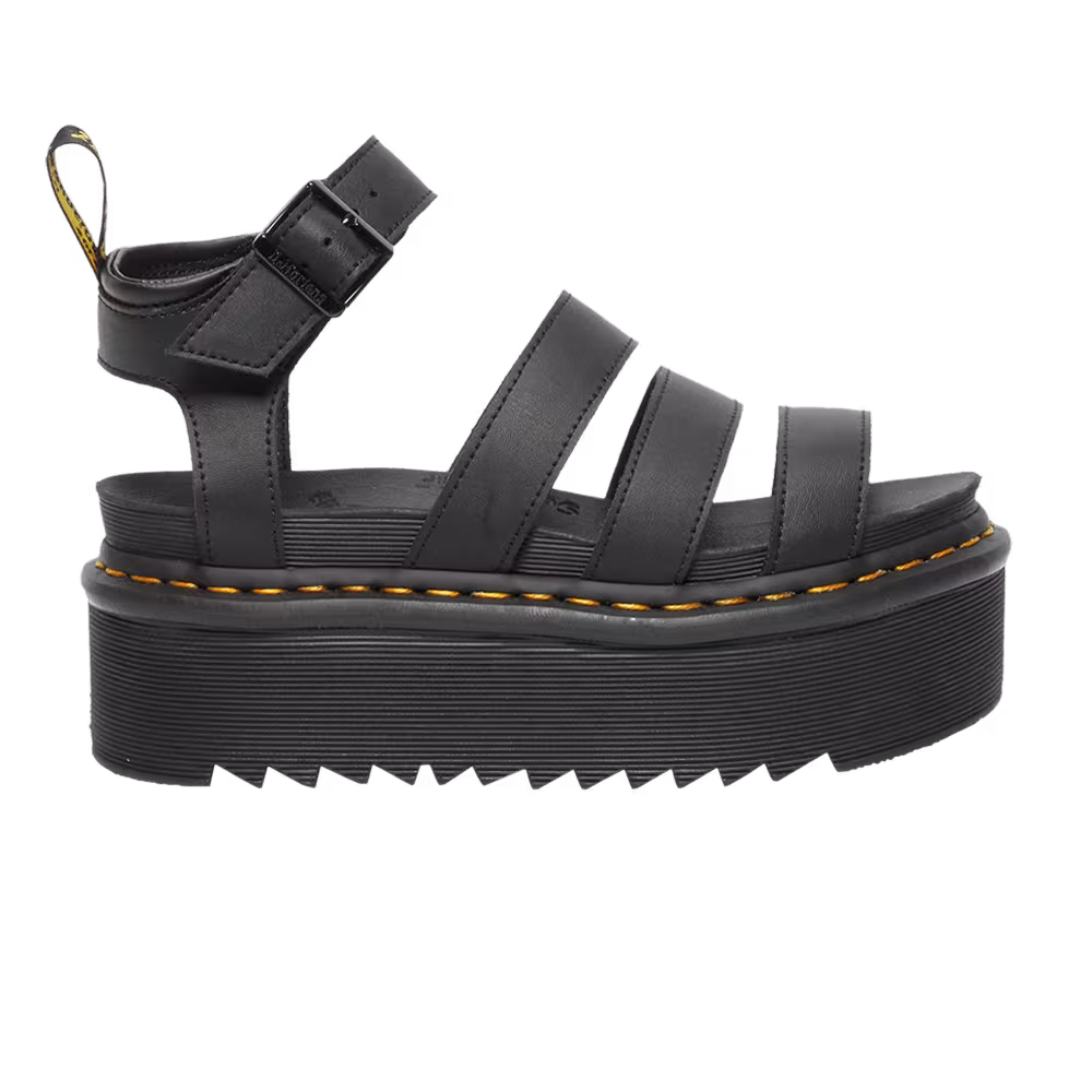 Dr. Martens Women's Blaire Hydro Leather Platform Strap Sandal Black
