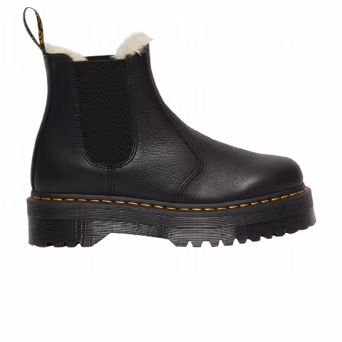 Dr. Martens 2976 Faux Fur Lined Platform Chelsea Boot 'Black'