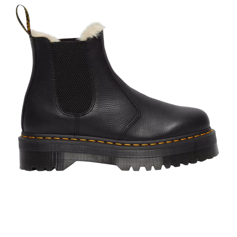 Dr. Martens 2976 Faux Fur Lined Platform Chelsea Boot Black