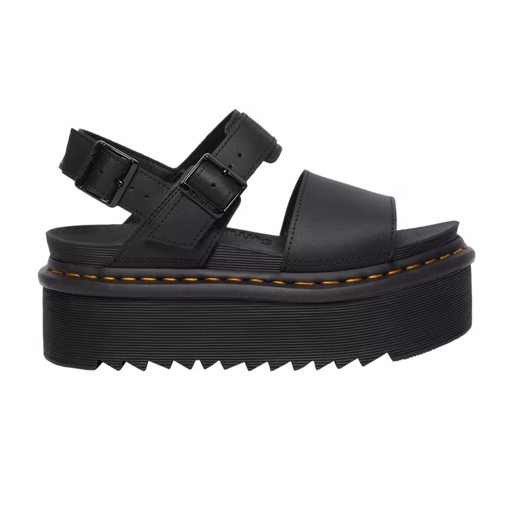 Dr. Martens Women's Voss Leather Strap Platform Sandal Black