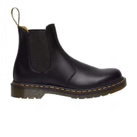 Dr. Martens 2976 Yellow Stitch Smooth Leather Chelsea Boot 'Black'