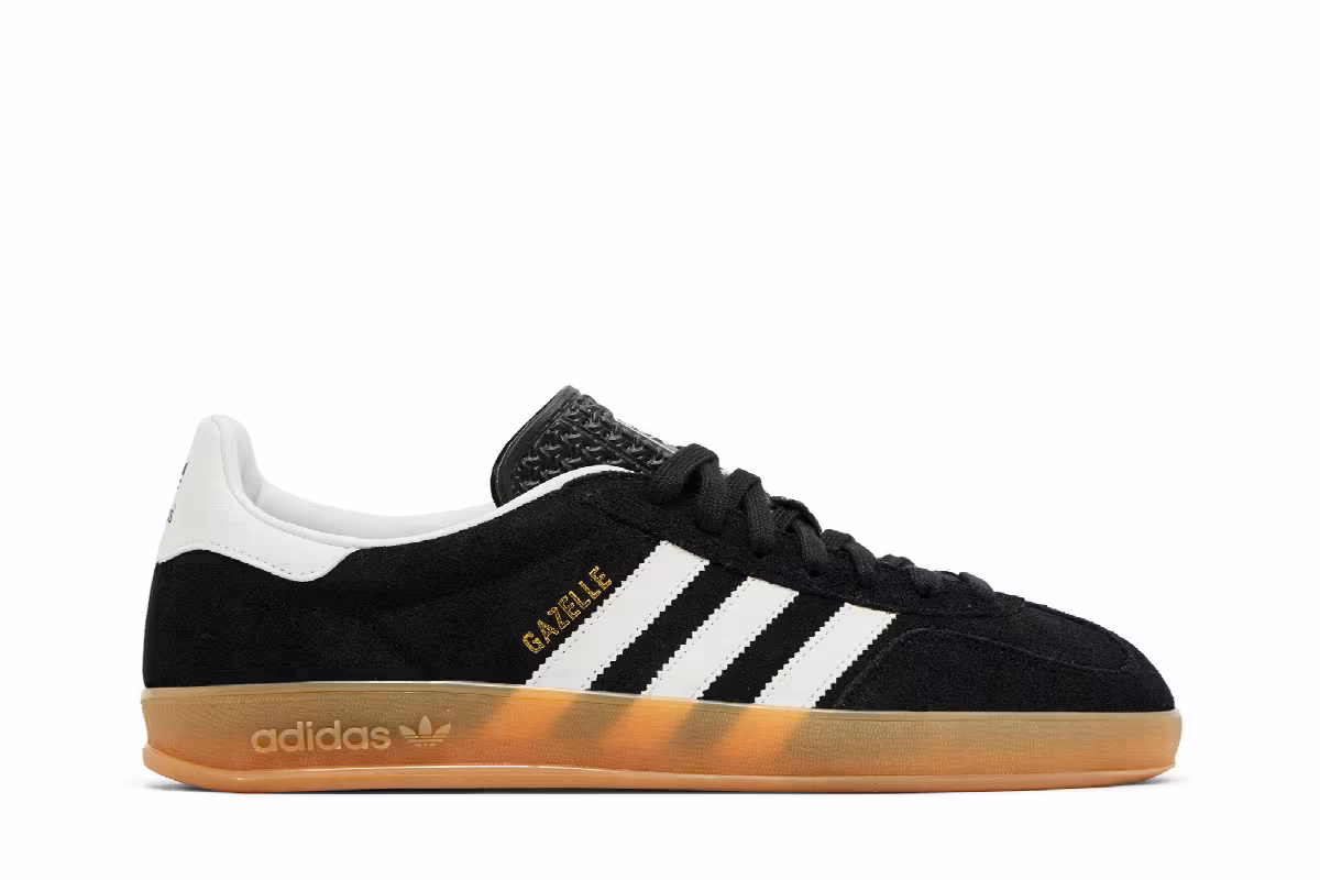 adidas Gazelle Indoor Black White Gum, view 2