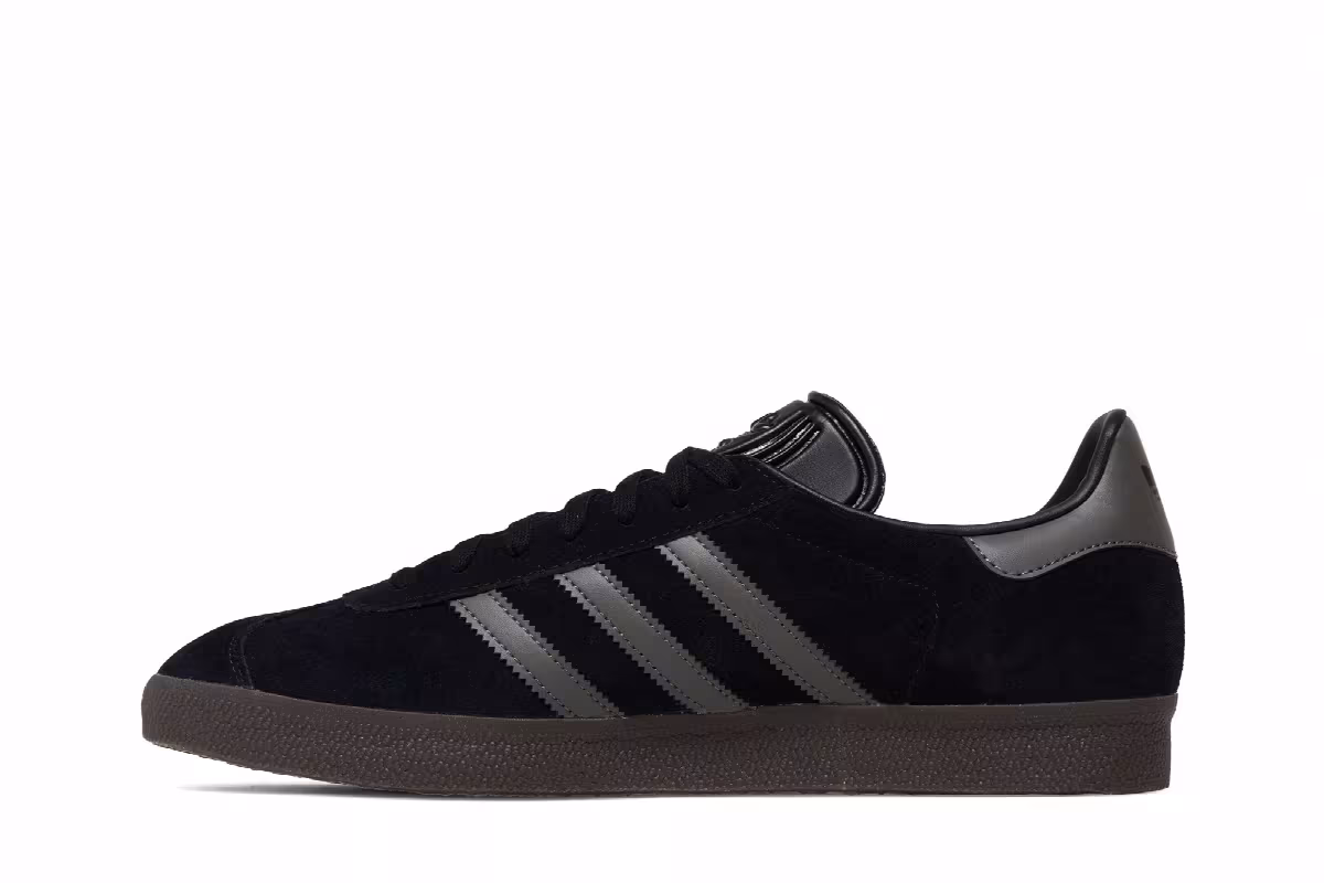 adidas Gazelle Black Gold Metallic Gum, view 4