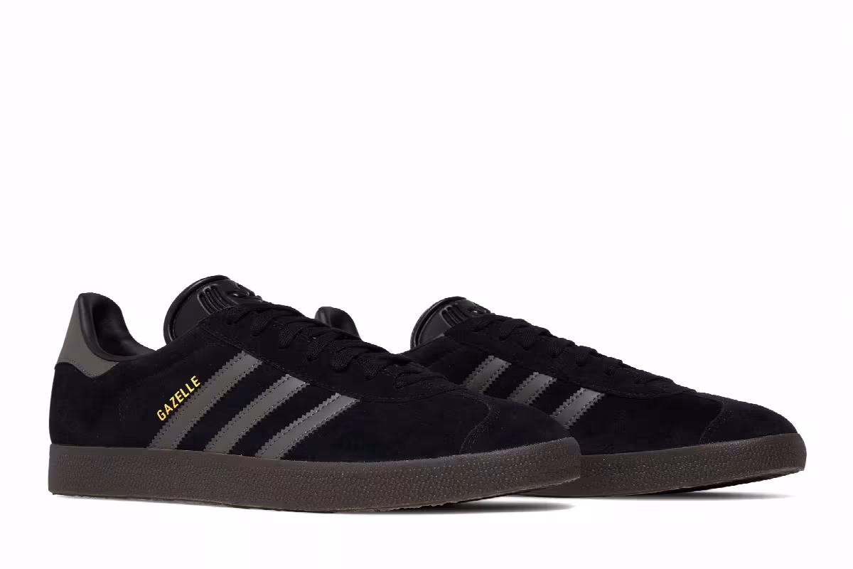 adidas Gazelle Black Gold Metallic Gum, view 9