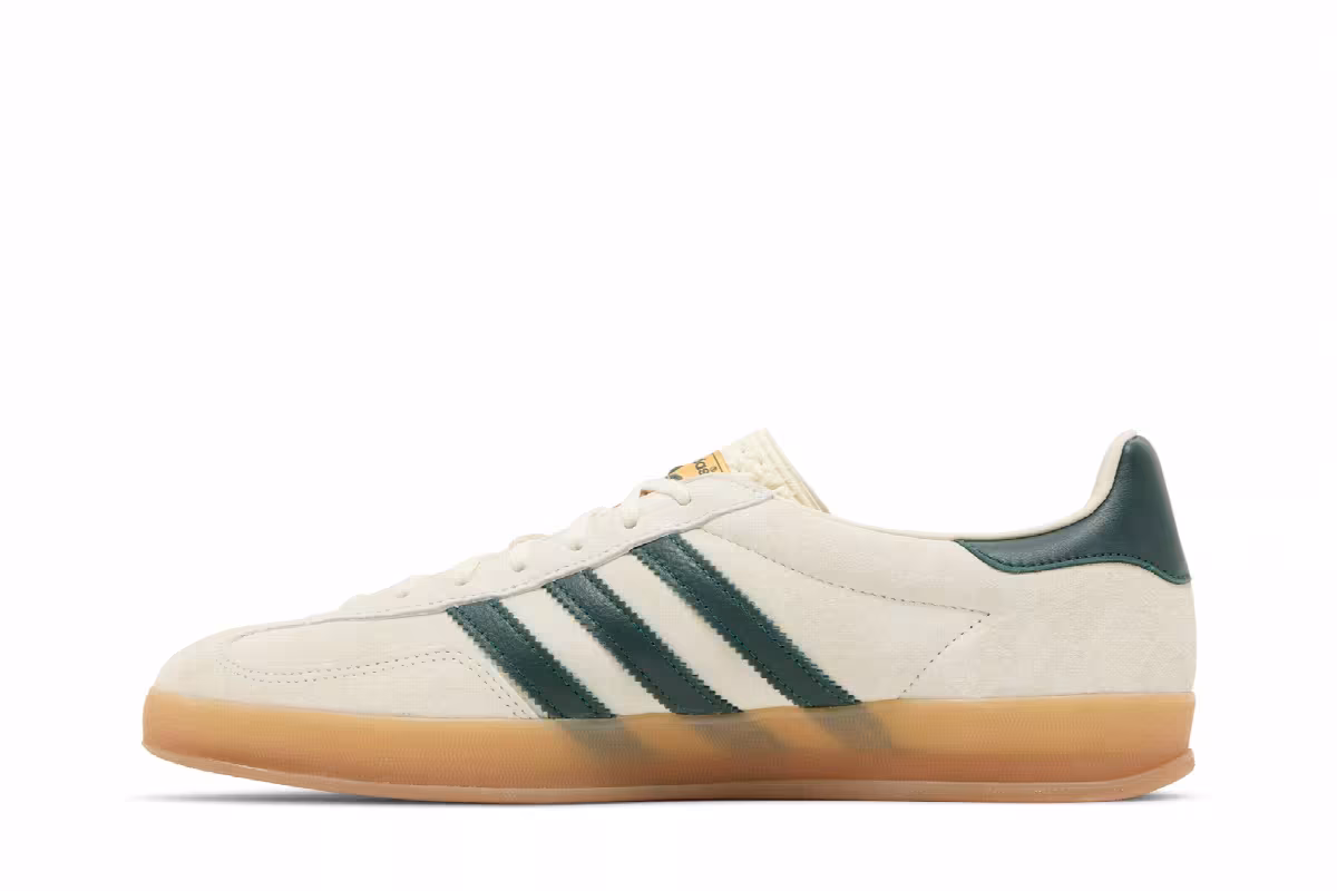 adidas Men's Gazelle Indoor Cream White Green Gum, view 4