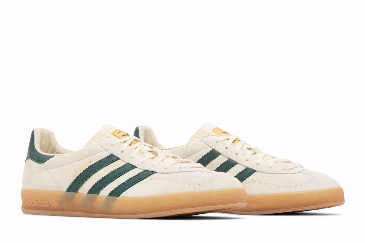 adidas Men's Gazelle Indoor Cream White Green Gum, view 9