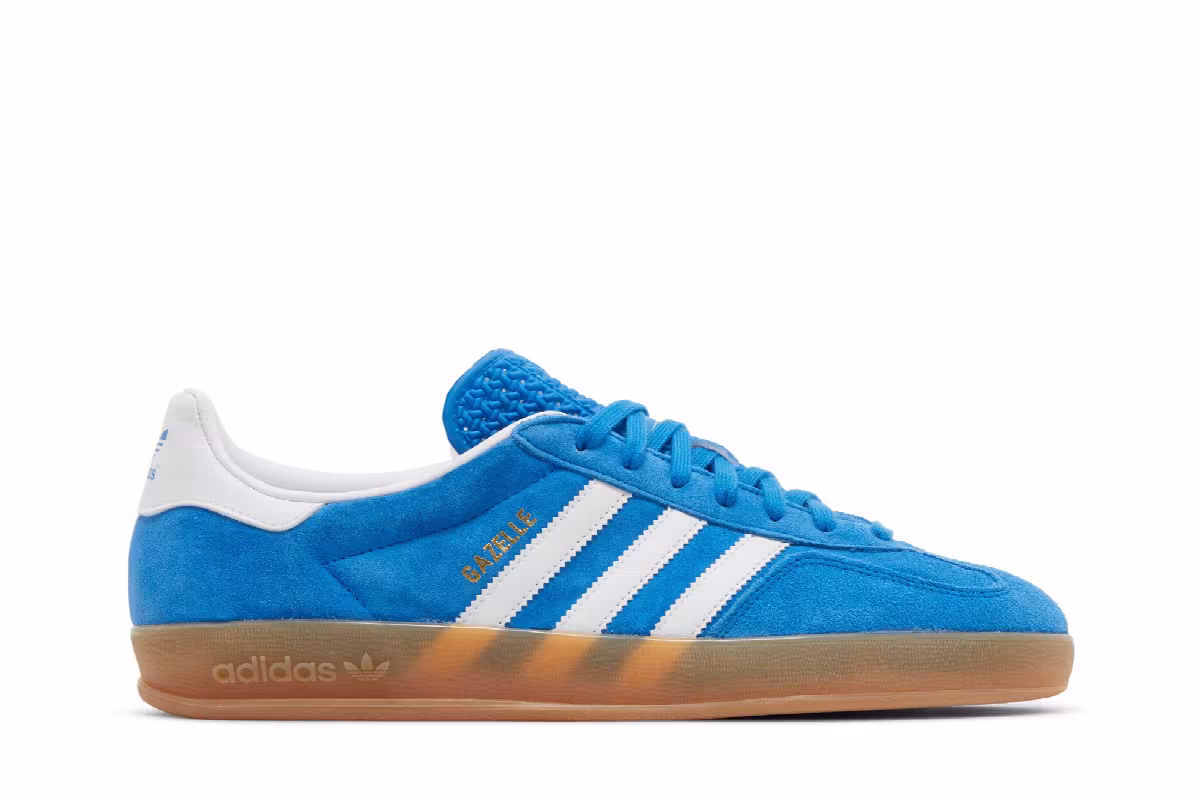 adidas Men's Gazelle Indoor Blue Bird Gum, view 2